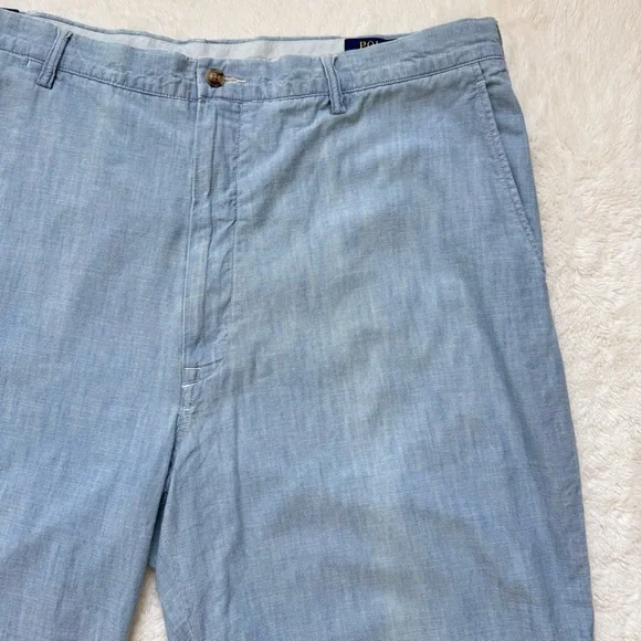 ❌Polo Ralph Lauren Shorts Men’s 42 Tall Blue Chambray Classic Fit 10" Preppy NEW - Picture 3 of 10